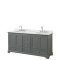 Deborah 72 Inch Dark Gray Double Vanity Oval Sinks No Mirrors