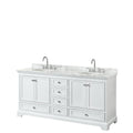 Deborah 72 Inch White Double Vanity Oval Sinks No Mirrors