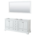 Deborah 72 Inch White Double Vanity Cabinet 70 Inch Mirror