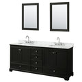 Deborah 80 Inch Dark Espresso Dbl Vanity Square Sinks 24 Inch Mirrors