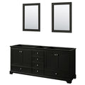 Deborah 80 Inch Dark Espresso Double Vanity Cabinet 24 Inch Mirrors