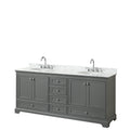 Deborah 80 Inch Dark Gray Double Vanity Oval Sinks No Mirrors