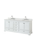 Deborah 80 Inch White Double Vanity Oval Sinks No Mirrors