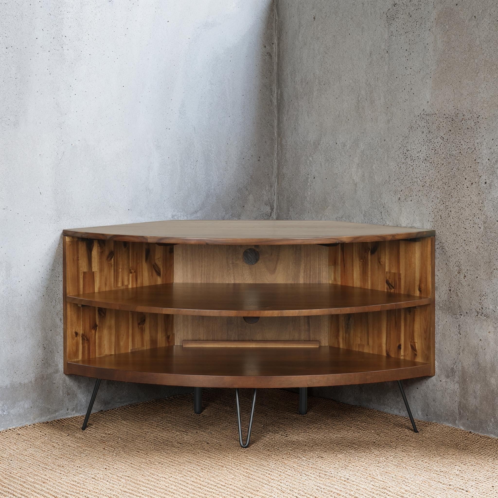 Declan Dark Brown Corner Media Stand