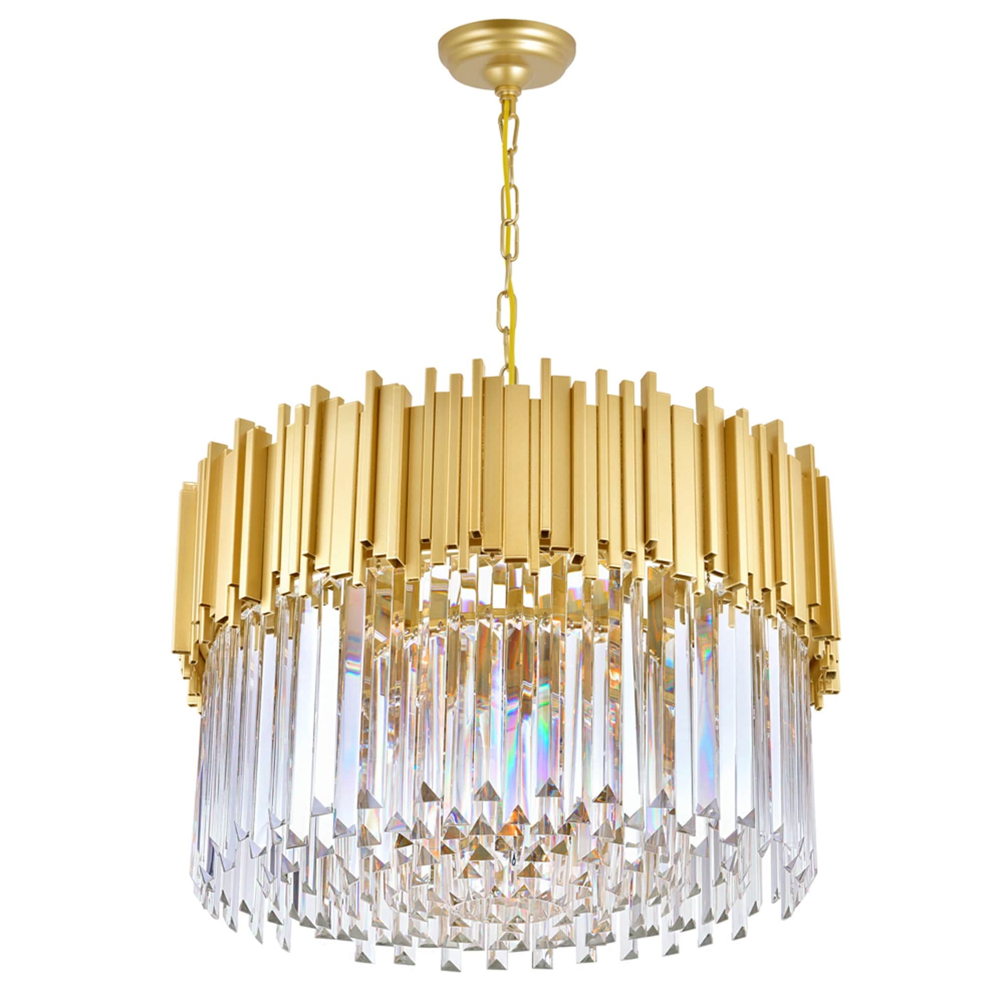 Deco 7 Light Down Chandelier With Medallion Gold Finish Medallion Gold