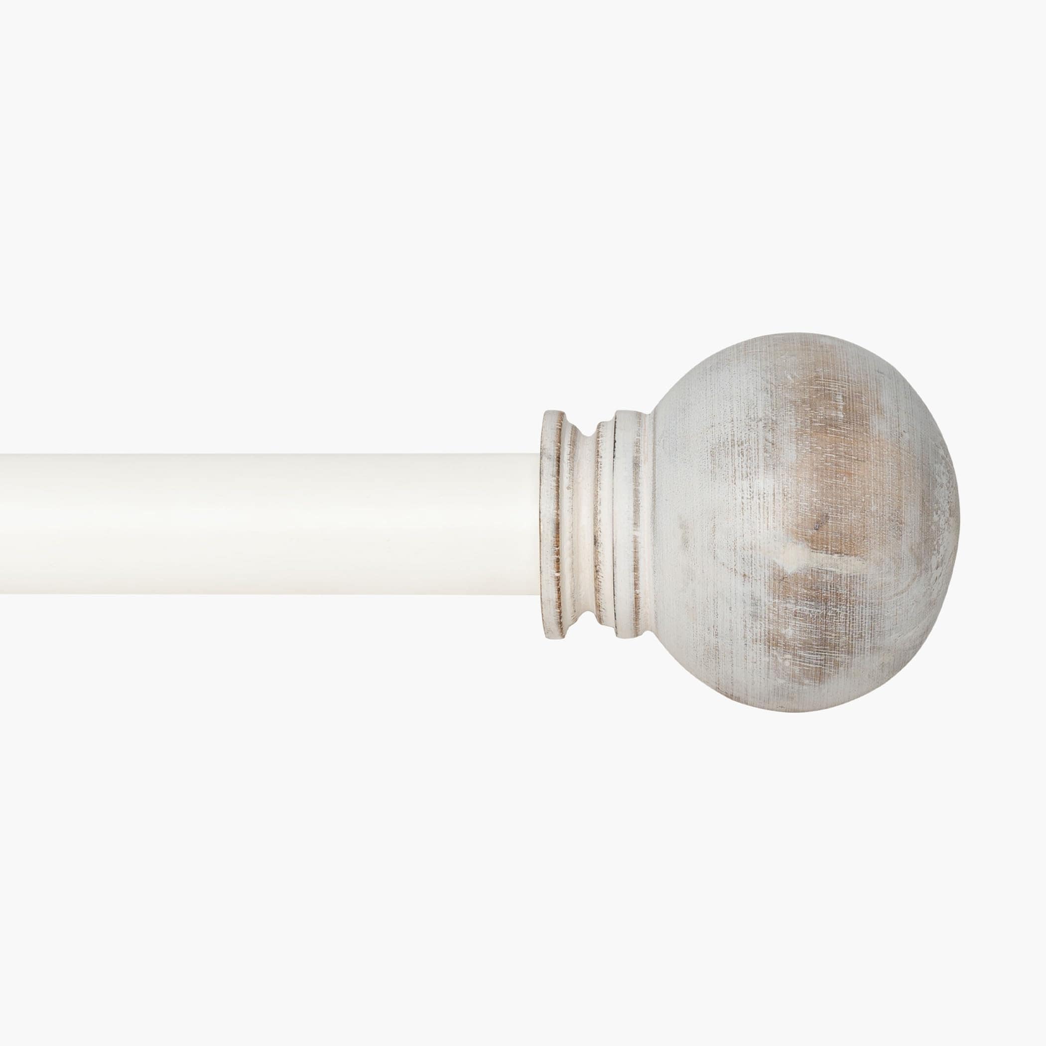 Deco Window 18 44 Inch Adjustable Curtain Rod 1 Inch Metal Drapery Rod With Wood Ball Finials Ivory Matte