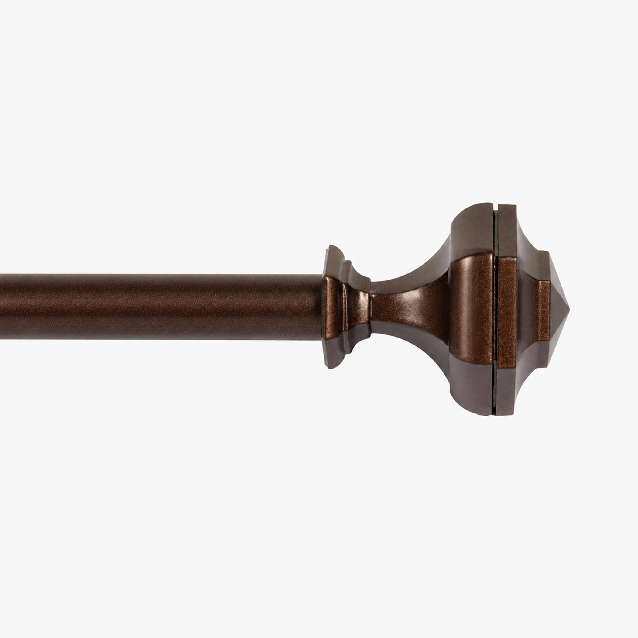 Deco Window 18 44 Inch Adjustable Curtain Rod 3 4 Inch Metal Drapery Rod With Hexagon Finials Brown Oil Rubbed
