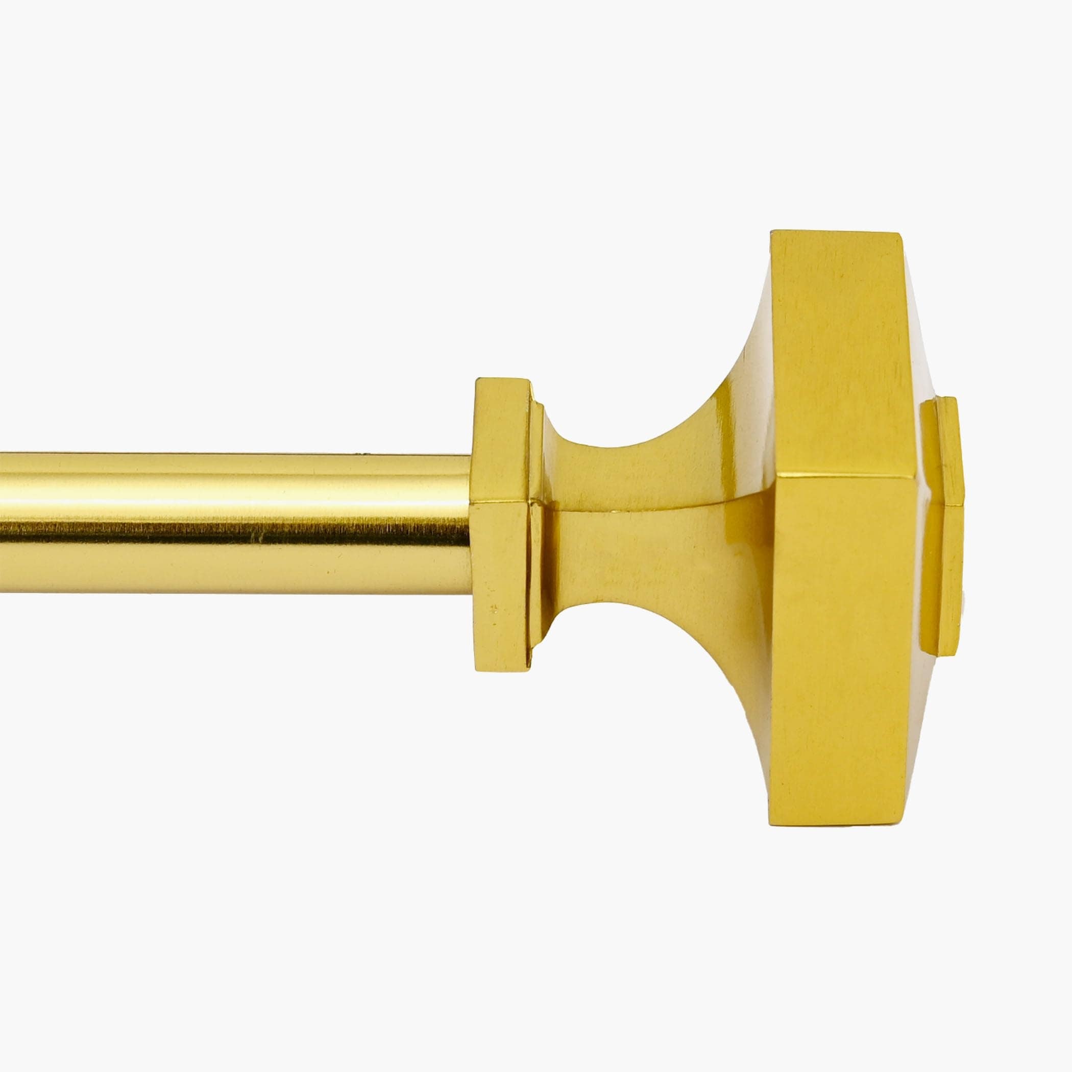 Deco Window 18 44 Inch Adjustable Curtain Rod 3 4 Inch Metal Drapery Rod With Square Finials Warm Gold