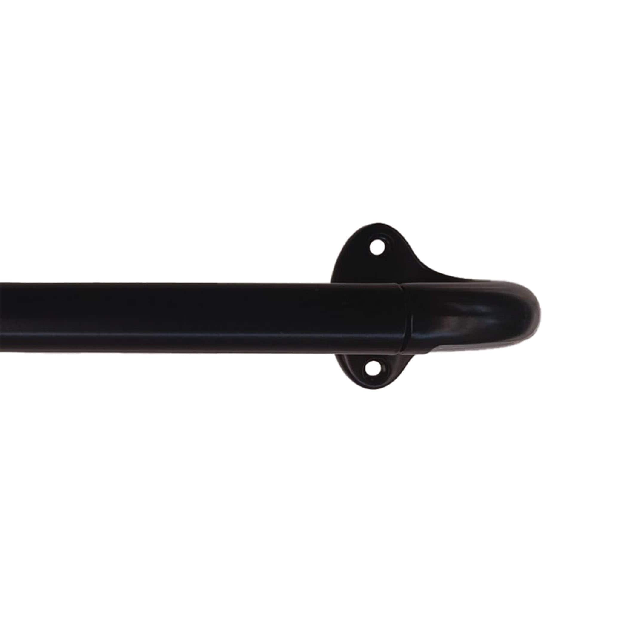 Deco Window 18 44 Inch Wrap Around Blackout Curtain Rod 19Mm Adjustable Curved Rod With Wall Brackets Black Matte