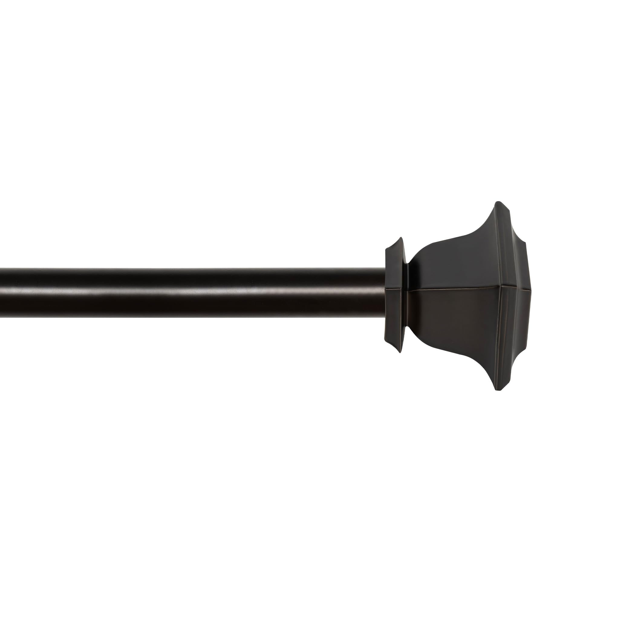 Deco Window 18 44 Inchadjustable Curtain Rod 1 Inch Metal Drapery Rod With Quatro Finials Imperial Bronze