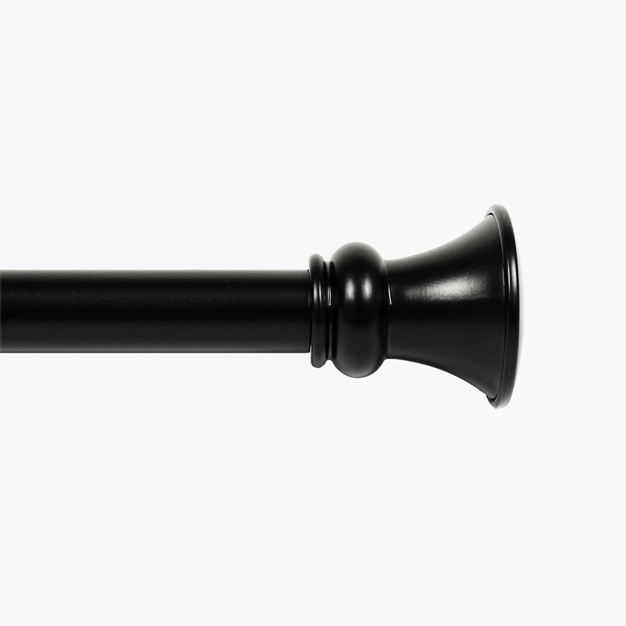 Deco Window 44 120 Inch Adjustable Curtain Rod 1 Inch Metal Drapery Rod With Egyptian Finials Black Matte
