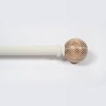 Deco Window 44 120 Inch Adjustable Curtain Rod 1 Inch Metal Drapery Rod With Moroccan Ball Finials Ivory Matte
