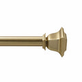 Deco Window 44 120 Inch Adjustable Curtain Rod 1 Inch Metal Drapery Rod With Quatro Finials Warm Gold