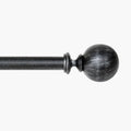 Deco Window 44 120 Inch Adjustable Curtain Rod 1 Inch Metal Drapery Rod With Rustic Silver Ball Finials Matte Grey