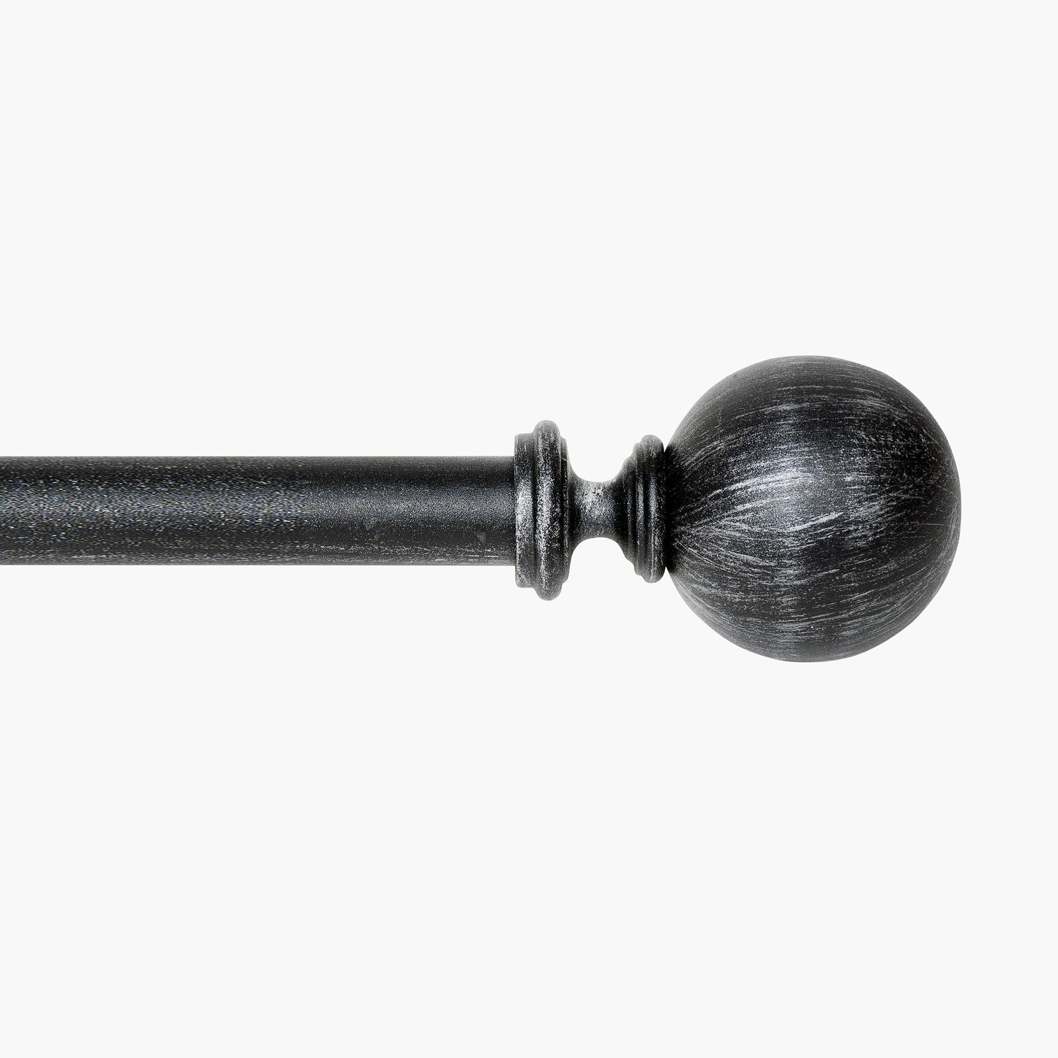 Deco Window 44 120 Inch Adjustable Curtain Rod 1 Inch Metal Drapery Rod With Rustic Silver Ball Finials Matte Grey