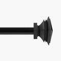 Deco Window 44 120 Inch Adjustable Curtain Rod 1 Inch Metal Drapery Rod With Stacked Square Finials Black Matte