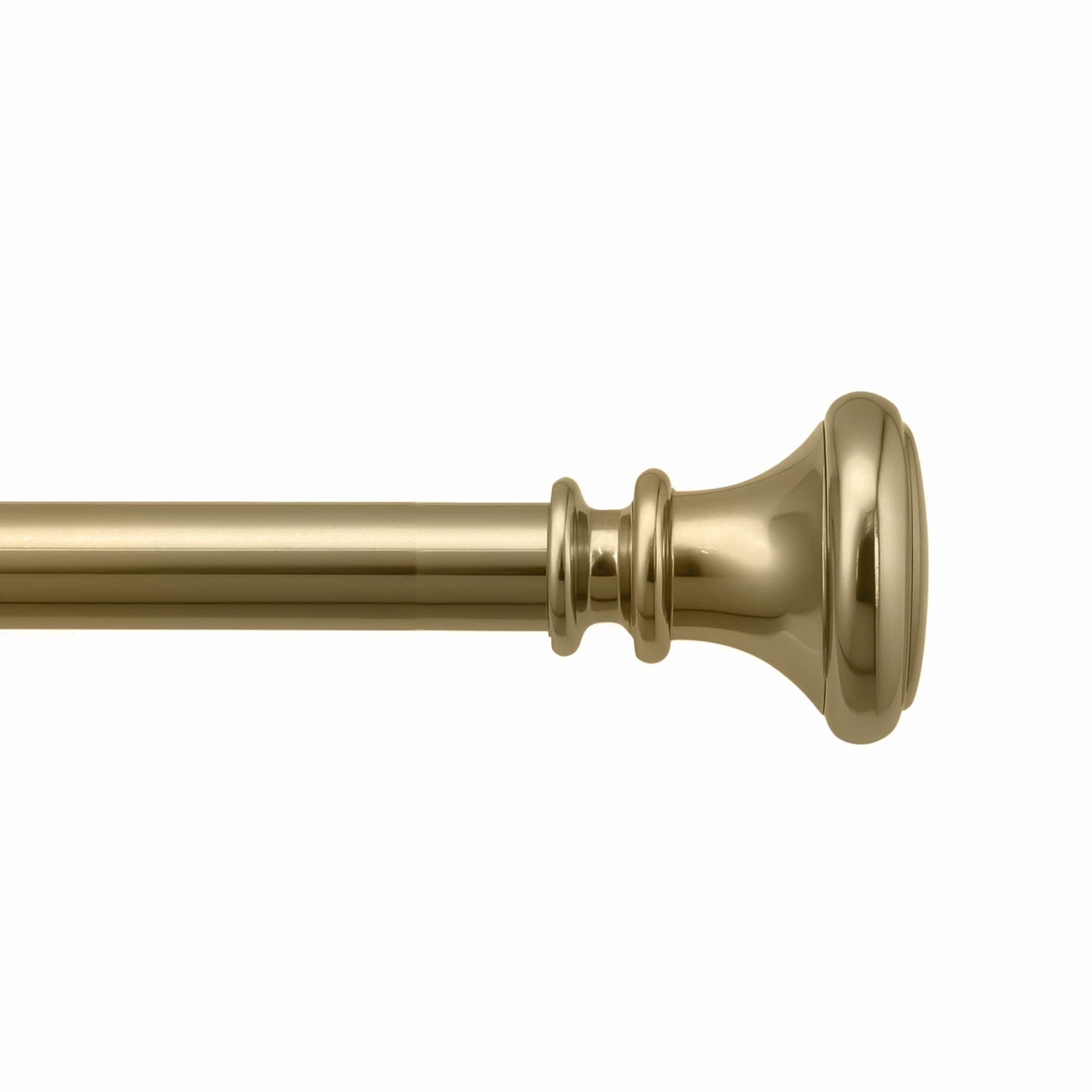 Deco Window 44 120 Inch Adjustable Curtain Rod 1 Inch Metal Drapery Rod With Vaso Finials Warm Gold