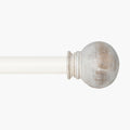 Deco Window 44 120 Inch Adjustable Curtain Rod 1 Inch Metal Drapery Rod With Wood Ball Finials Ivory Matte