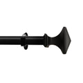 Deco Window 44 120 Inch Adjustable Curtain Rod 3 4 Inch Metal Drapery Rod With French Square Finials Black Matte