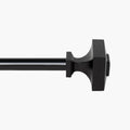 Deco Window 44 120 Inch Adjustable Curtain Rod 3 4 Inch Metal Drapery Rod With Square Finials Black Matte