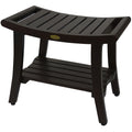 24 Decoteak Harmony Teak Shower Bench With Shelf And Liftaide Arms Woodland Brown Finish