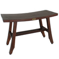 Decoteak Satori 28 Solid Teak Shower Bathroom Bench In Woodland Brown Finish