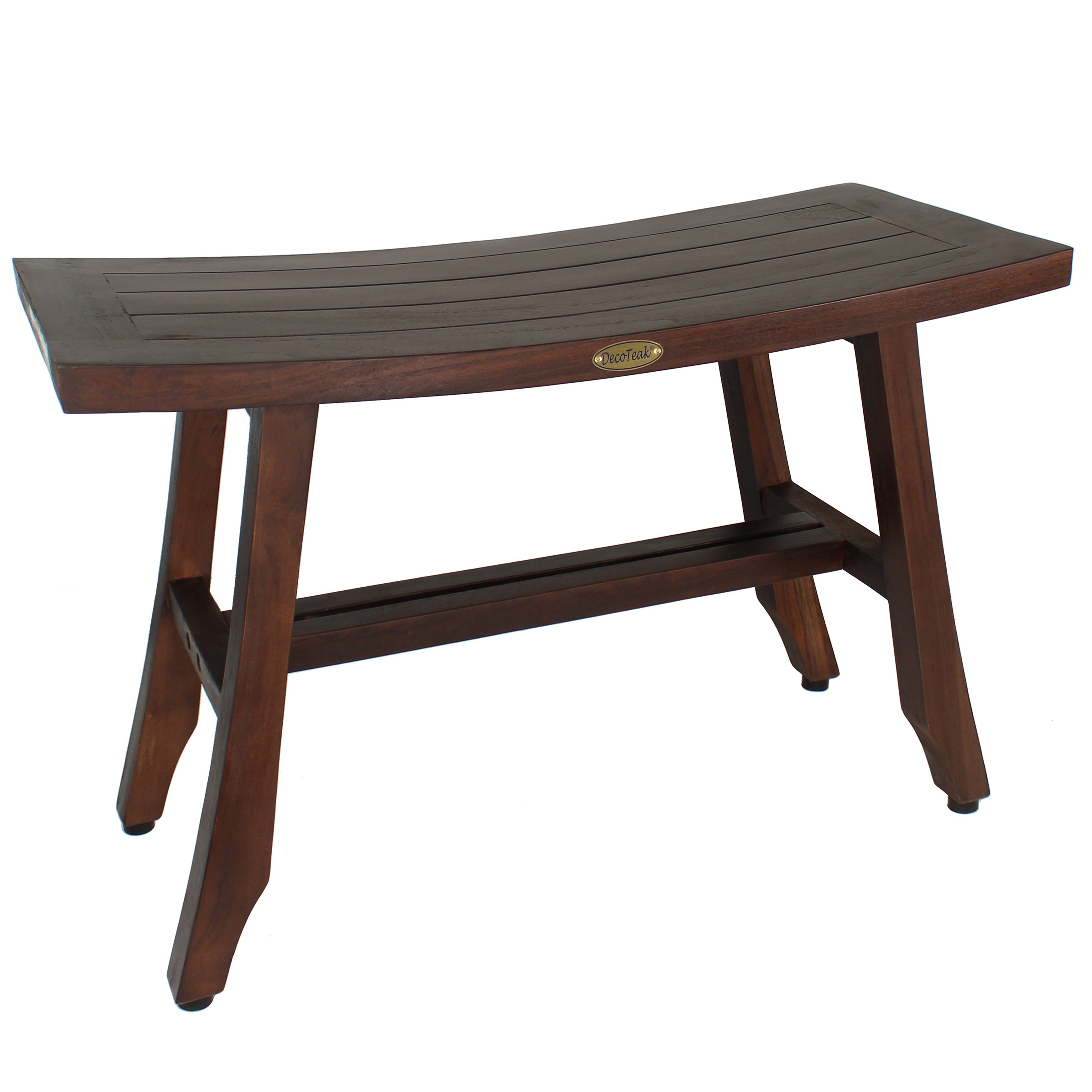 Decoteak Satori 28 Solid Teak Shower Bathroom Bench In Woodland Brown Finish