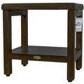 Decoteak Eleganto 18 Inch Solid Teak Shower Bench With Shelf In Woodland Brown Finish