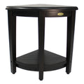 Decoteak Oasis Extended Height Teak Corner Shower Bench With Shelf In Signature Woodland Brown Finish