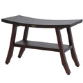 Decoteak Satori 28 Extended Length Solid Teak Shower Bathroom Bench In Woodland Brown Finish