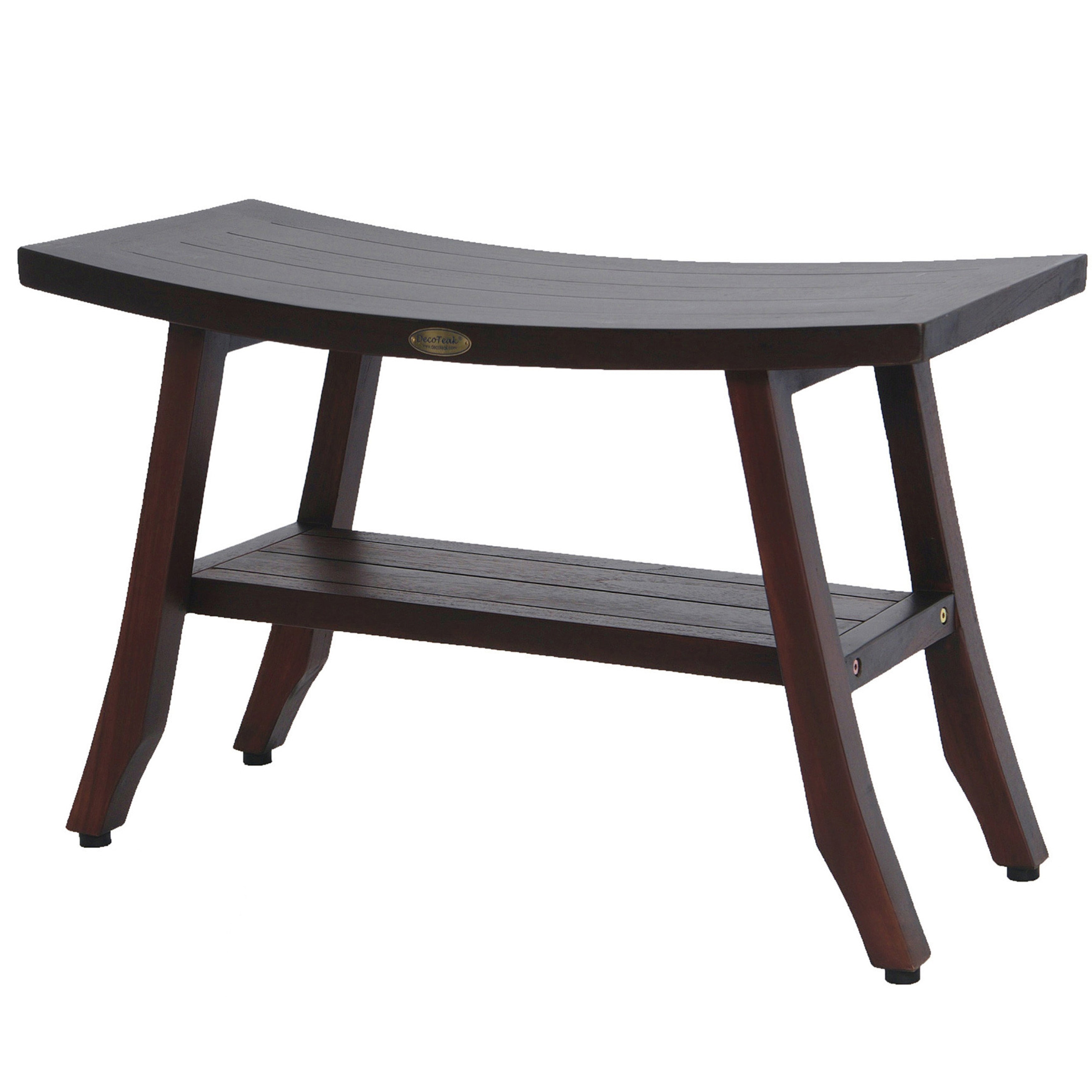 Decoteak Satori 28 Extended Length Solid Teak Shower Bathroom Bench In Woodland Brown Finish