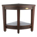 Decoteak Corner Shower Bench With Shelf Decoteak Oasis In Signature Woodland Brown Finish