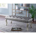 Decor Maxem Tufted Faux Leather Upholstered Seat With Nailhead Trim Bench