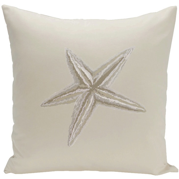 Decorative Outdoor Coastal Starfish Print 20 Inch Pillow