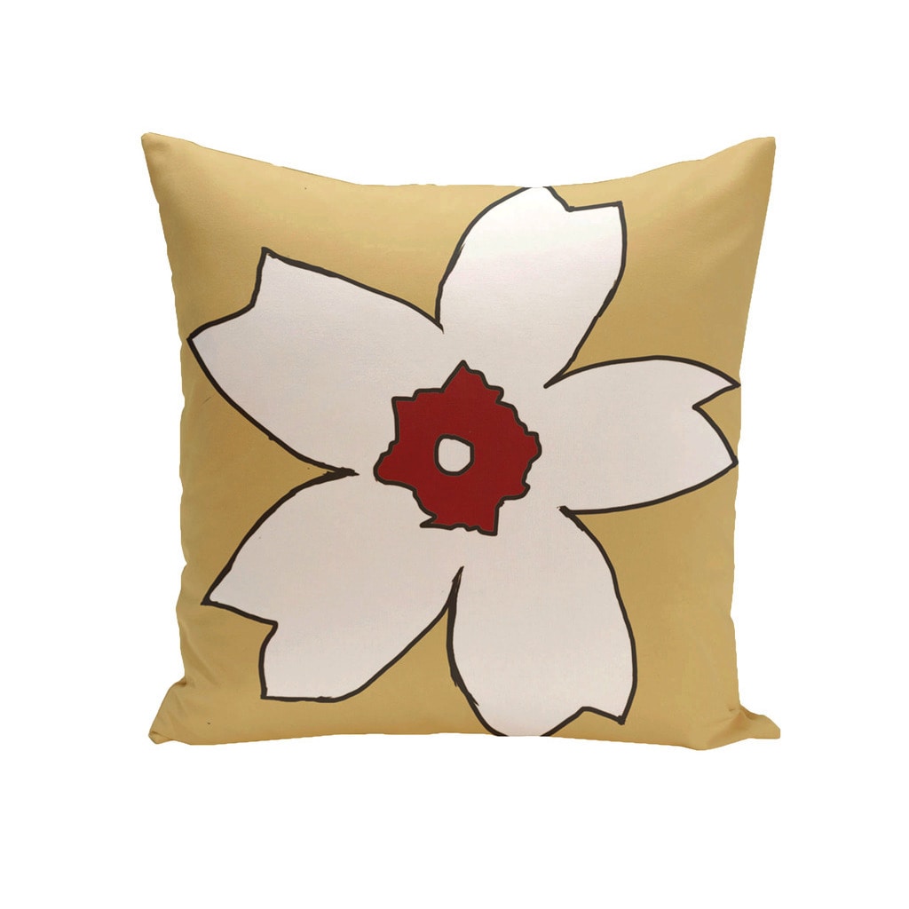 Decorative Outdoor Large Floral Print 20 Inch Pillow
