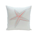 Decorative Outdoor Starfish Coastal Print 20 Inch Pillow