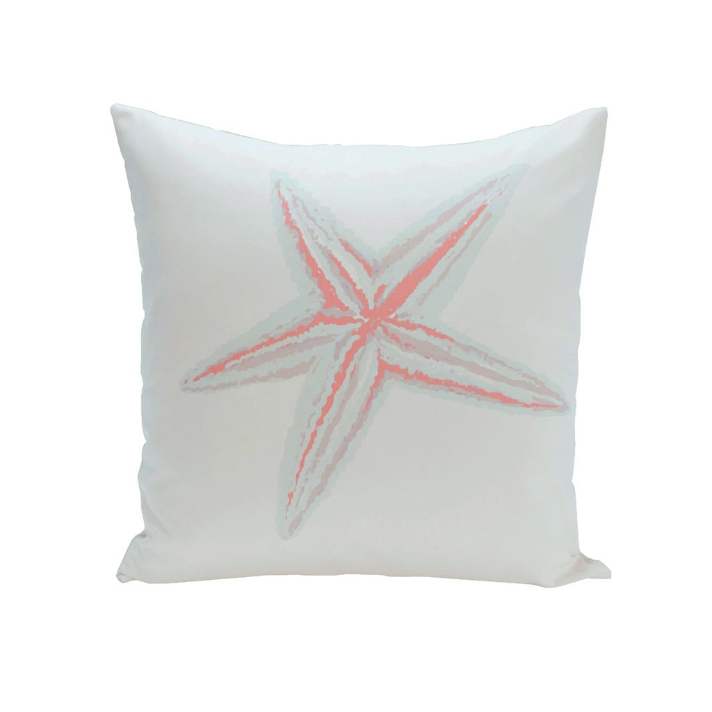Decorative Outdoor Starfish Coastal Print 20 Inch Pillow