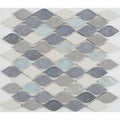 Decorative Accent Rain Drop Stone And Glass Mosaic Tile In Gris Et Blanc 12X13
