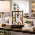 Decorative Aluminum Desk Clock With Glass Face 9 17.0
