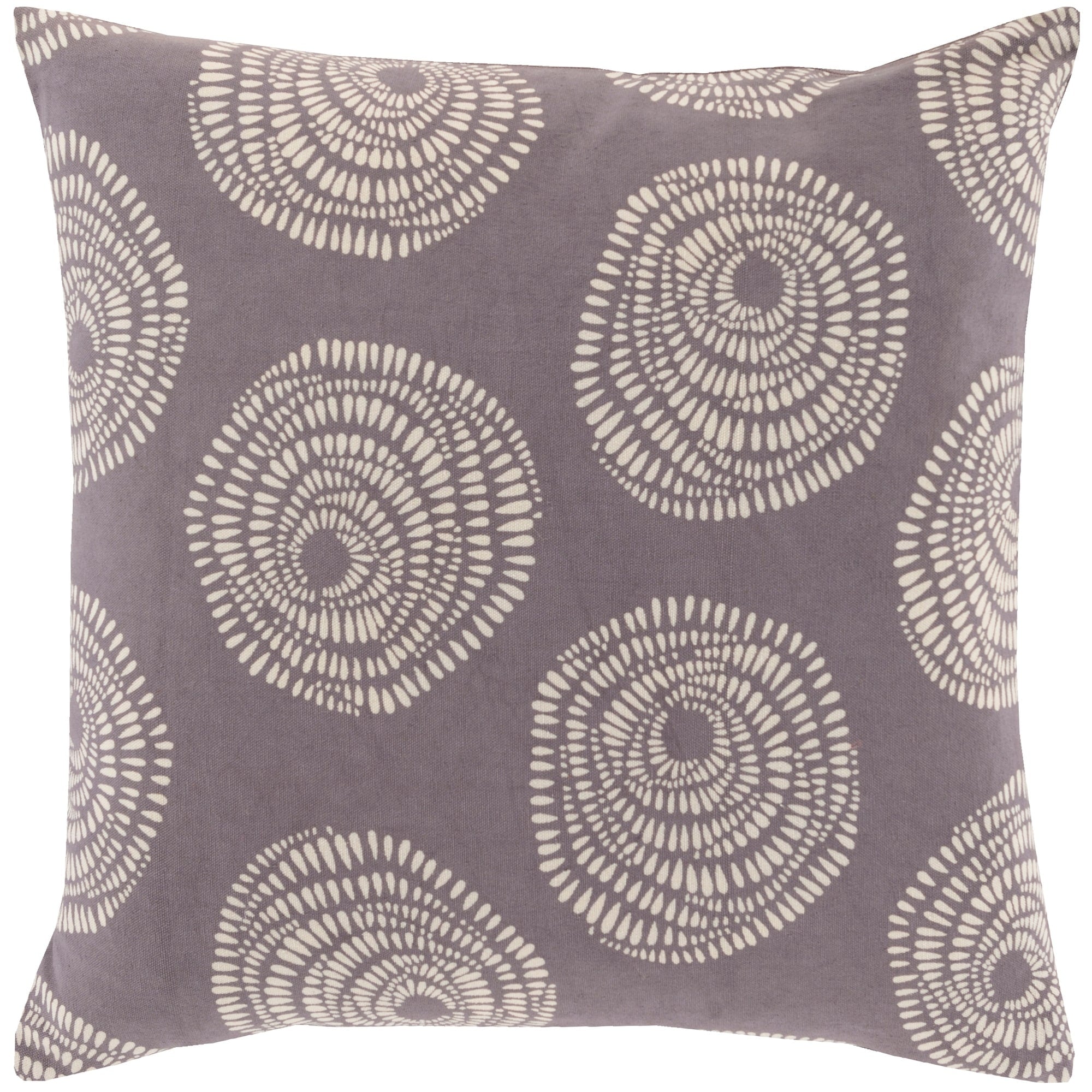 Decorative Cailyn Charcoal Circles And Dots 18 Inch Throw Pillow Cover