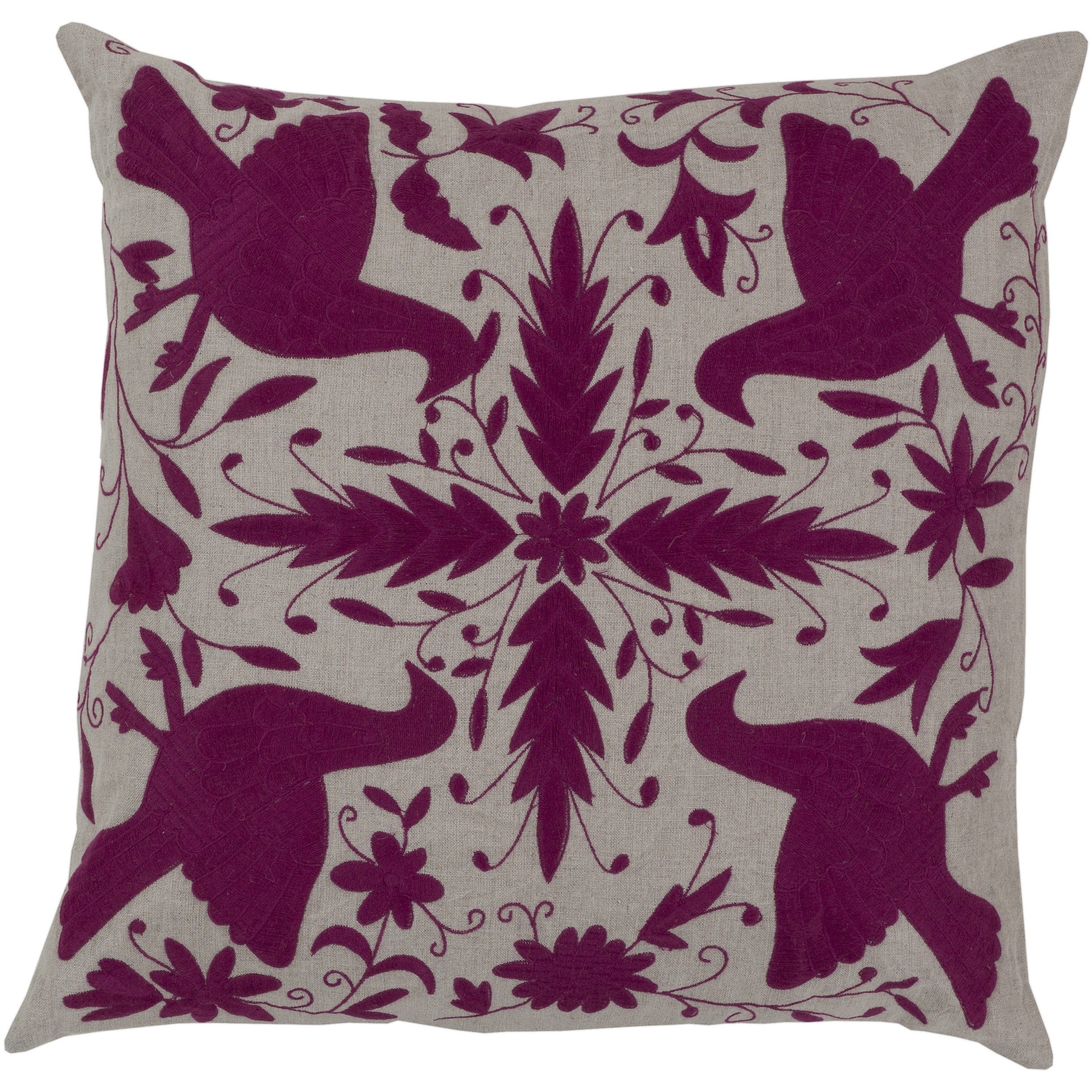 Decorative Calvert 22 Inch Poly Or Feather Down Filled Throw Pillow