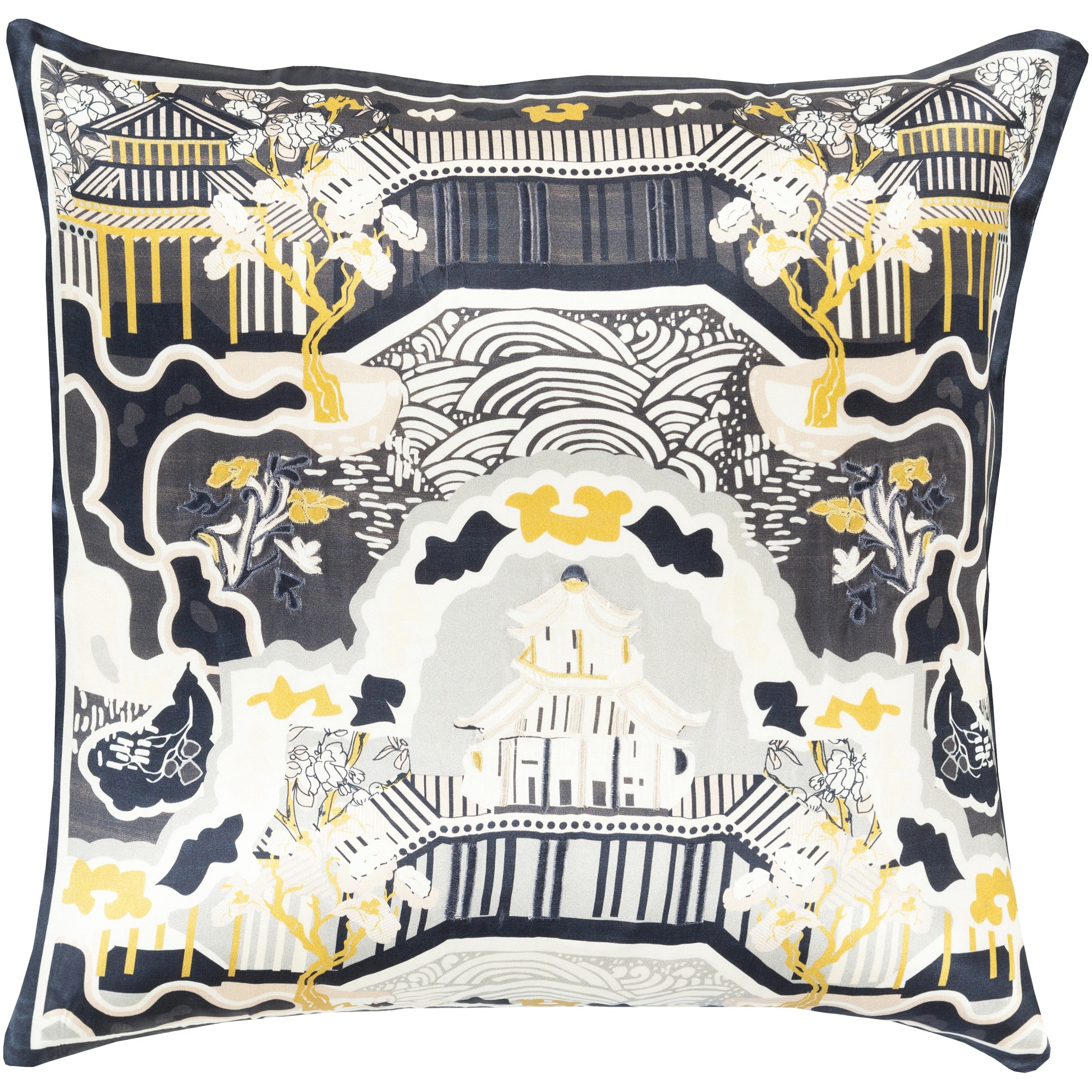 Decorative Campbell 22 Inch Poly Or Feather Down Filled Throw Pillow
