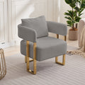 Decorative Chair Side Chair Grey Padded Chair With Metal Legs Reading Chair Vanity Chair For Living Room