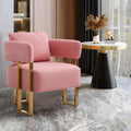 Decorative Chair Side Chair Padded Chair With Metal Legs Reading Chair Pink Vanity Chair For Living Room
