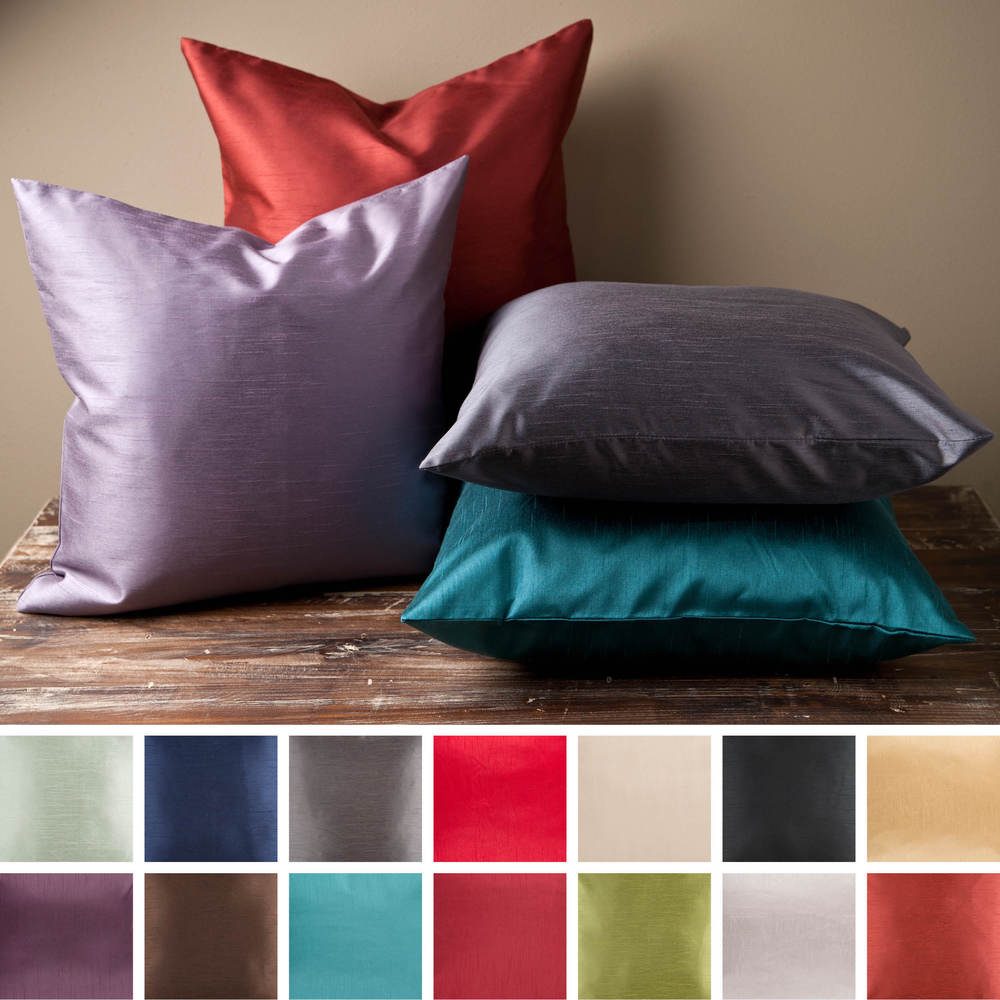 Decorative Chic Removable Cover 18 Inch Square Solid Throw Pillow