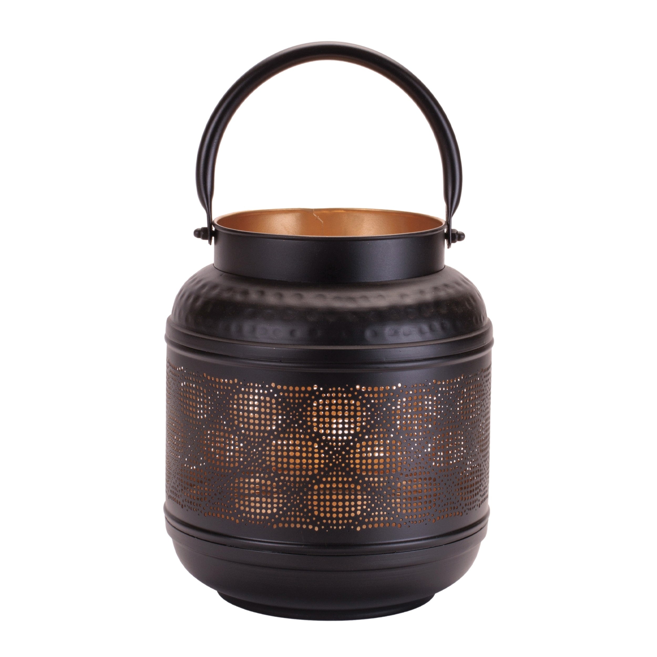 Decorative Cut Out Metal Lantern 9.25 H