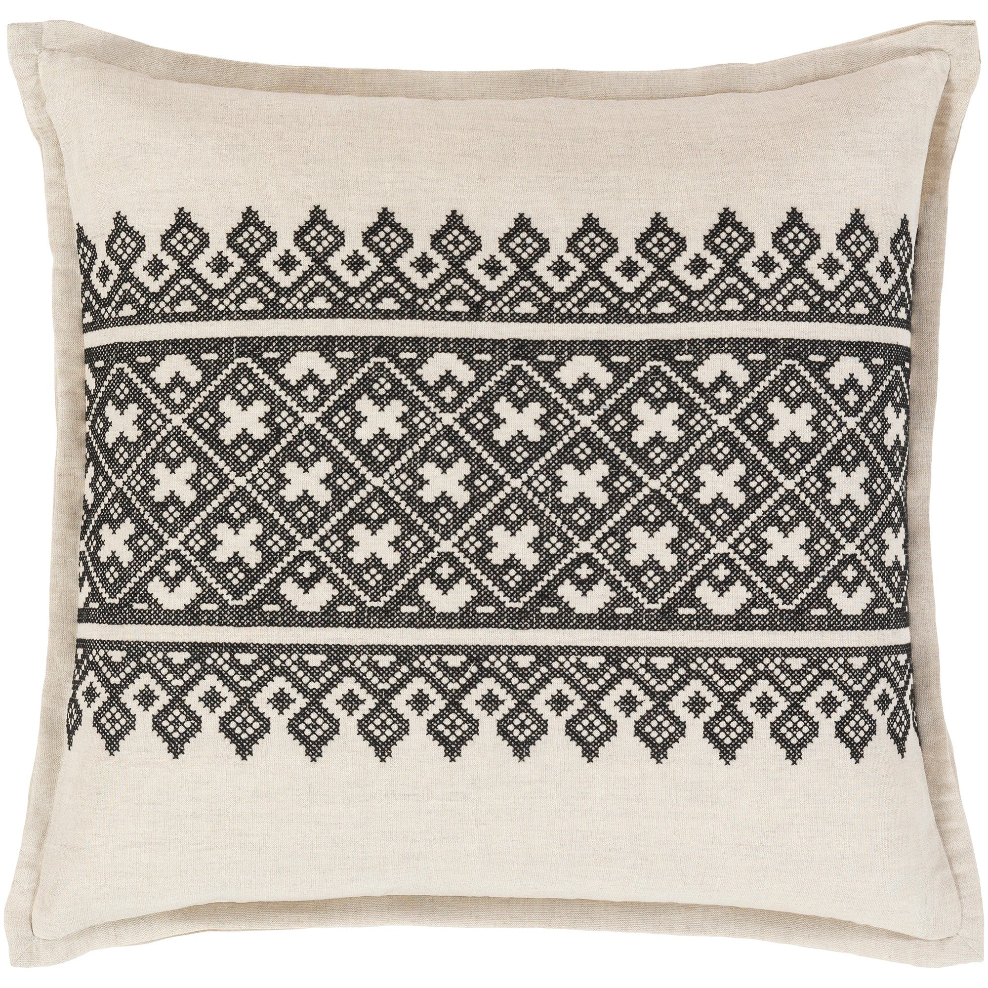 Decorative Even Black 18 Inch Throw Pillow Cover