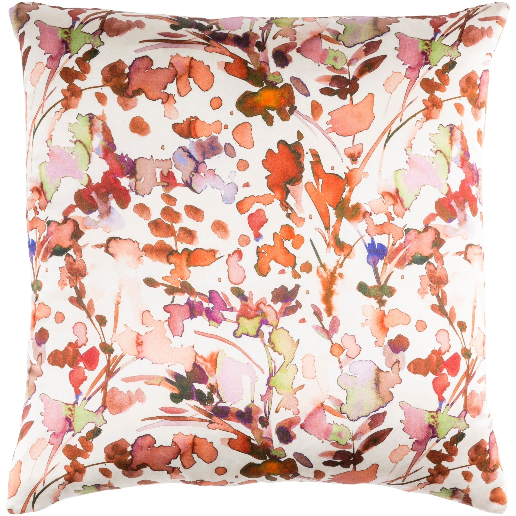 Decorative Frankie Orange 22 Inch Throw Pillow Cover
