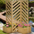 Decorative Garden Screen Built In Planters For Climbing Vines Grow