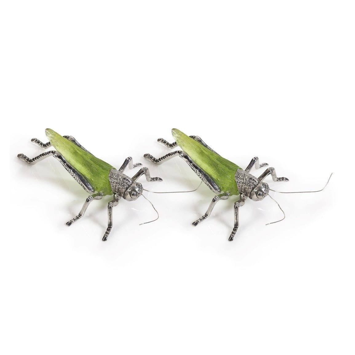 Decorative Grasshopper Figurine Green Set Of 2